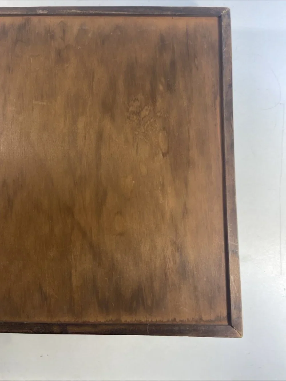 Vintage Wooden Serving Tray 12.5 x 13.75 Hand Painted Floral Scalloped Edges